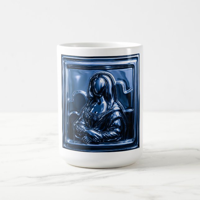 Mug Portrait Bleu Chromé Futuriste (Centre)