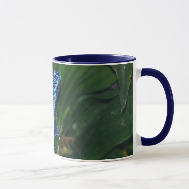 Mug Portrait bleu de grenouille de flèche de poison (Droite)