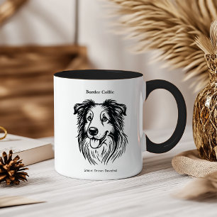 Mug Portrait Collie Bordure