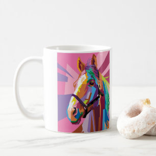 Mug Portrait coloré de Pop Art Horse