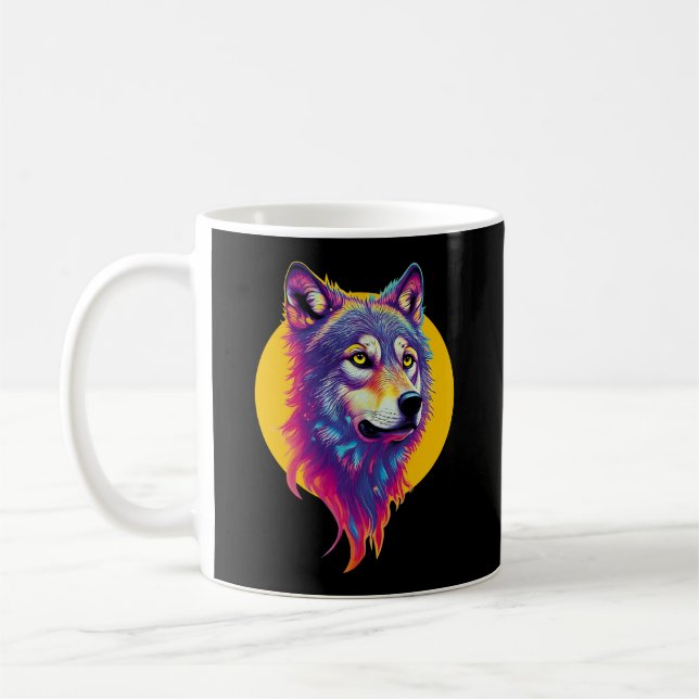 Mug Portrait couleur Wolf (Gauche)