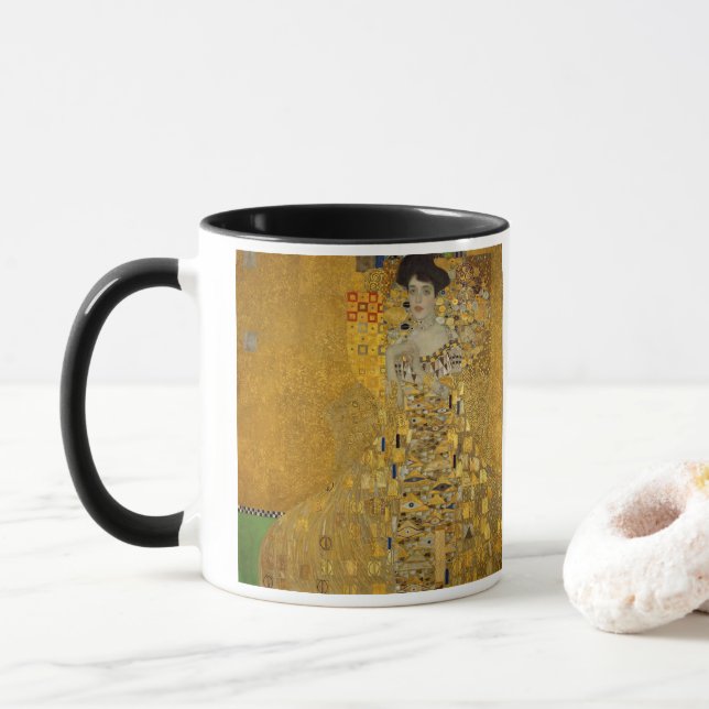 Mug Portrait d'Adèle Bloch-Bauer I de Gustav Klimt (Avec donut)