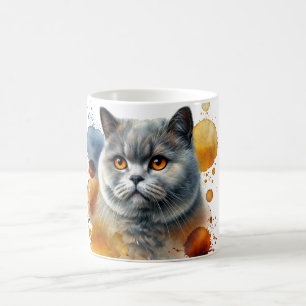 Mug Portrait d'aquarelle de chat court britannique en