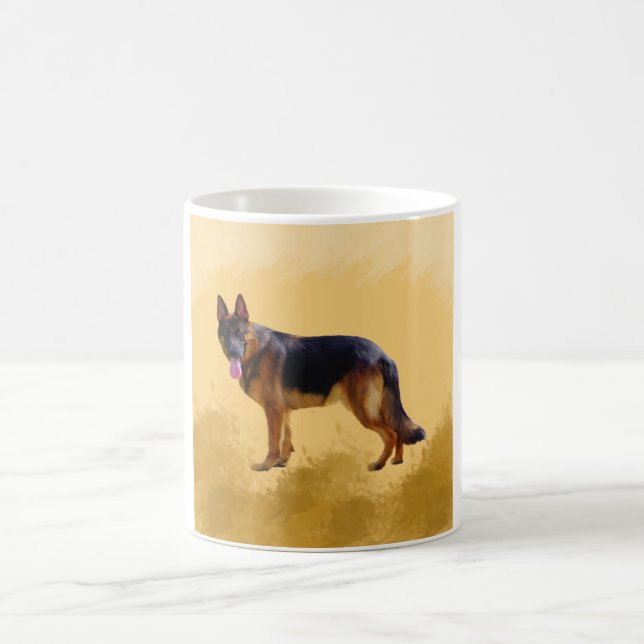 Mug Portrait d'aquarelle de chien berger allemand (Centre)
