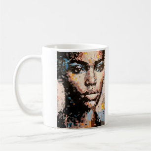 Mug Portrait d'art Pixel Vibrant de Ferocity