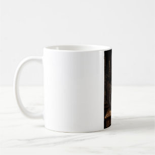 Mug Portrait de chat noir mystique vintage sur toile