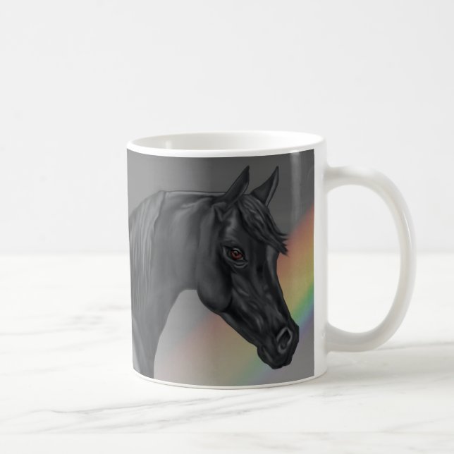 Mug Portrait de cheval arabe noir (Droite)