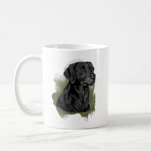 Mug Portrait de chien Labrador Retriever noir à l'aqua