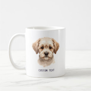 Mug Portrait de chien mignon personnalisé avec texte