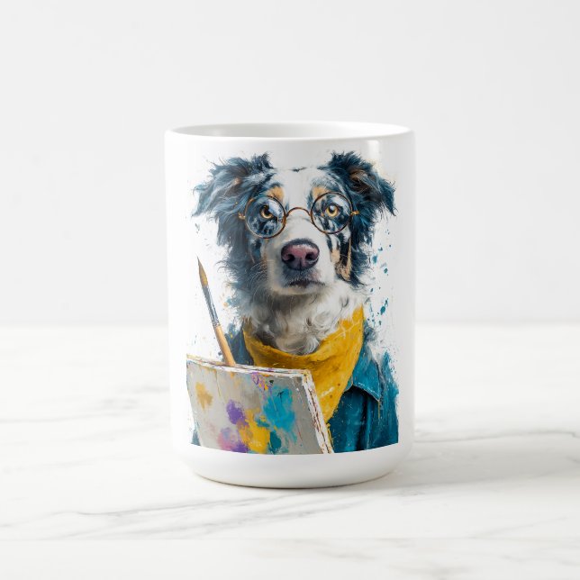 Mug Portrait de chien peintre artistique (Centre)