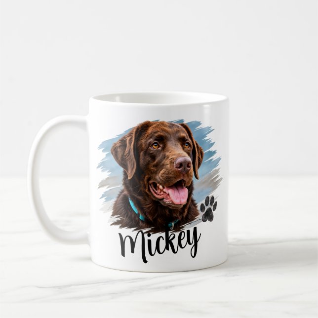 Mug Portrait de chien personnalisé (Gauche)