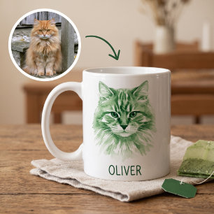 Mug Portrait de compagnie coloré Floofkin à l'aquarell