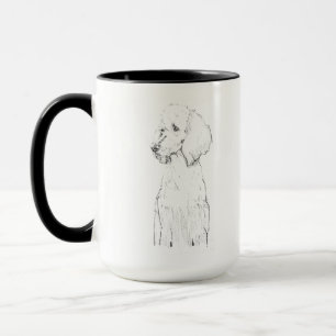 Mug Portrait de compagnie de chien caniche standard 