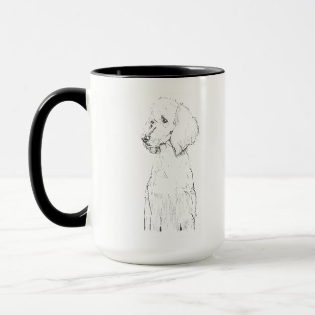 Mug Portrait de compagnie de chien caniche standard  (Gauche)