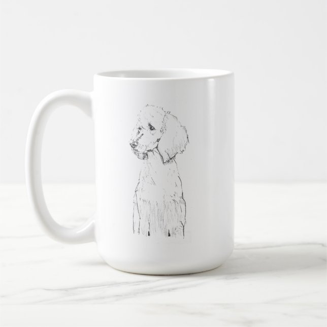 Mug Portrait de compagnie de chien caniche standard  (Gauche)