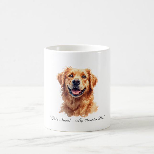 Mug Portrait de compagnie personnalisé de retriever do (Centre)