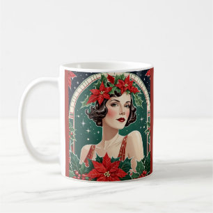 Mug Portrait de dame élégante inspiré de l'Art déco po