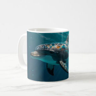 Mug Portrait de dauphin sous-marin bleu océan