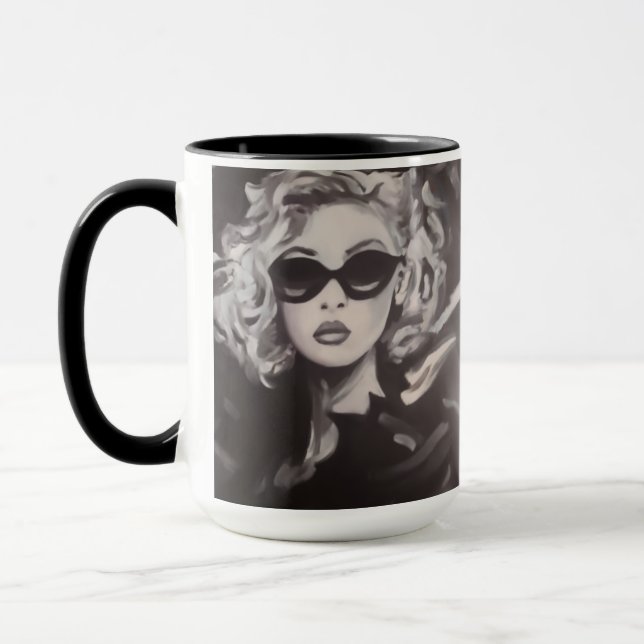 Mug Portrait de Femme Glamour - Affiche d'Art Moderne (Gauche)