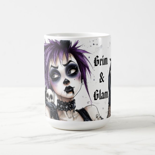 Mug Portrait de Fille Gothique - Sombre & Glam (Centre)