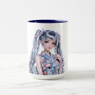 Mug Portrait de fille inspiré de l'anime