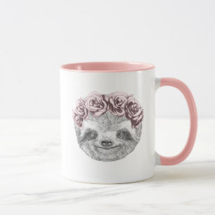 Mug Portrait de guirlande principale florale de la