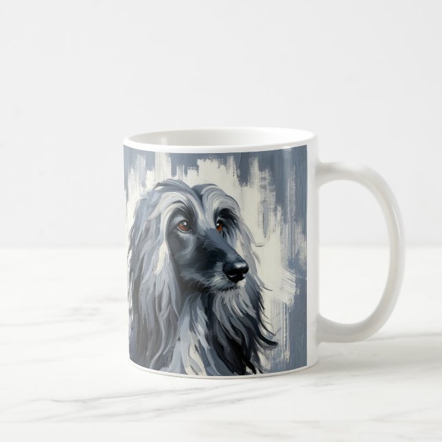 Mug Portrait de Lévrier Afghan Gris (Droite)