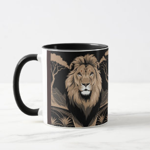 Mug Portrait de lion vintage