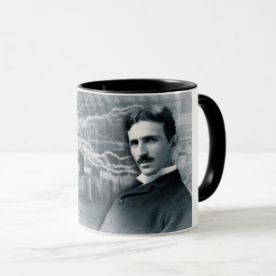 MUG PORTRAIT DE NIKOLA TESLA EN NOIR ET BLANC