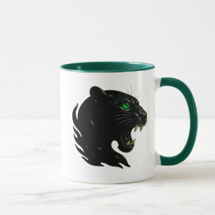Mug Portrait de panthère noire aux yeux verts perçants