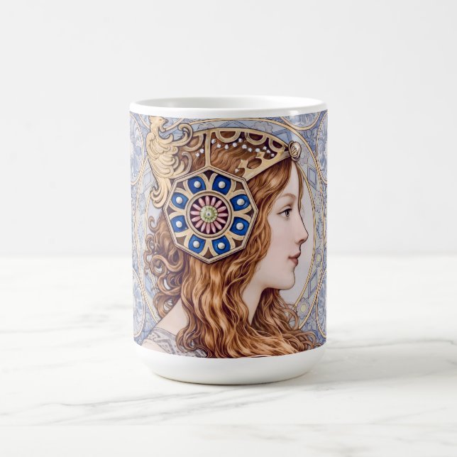 Mug Portrait de Reine Art Nouveau (Centre)