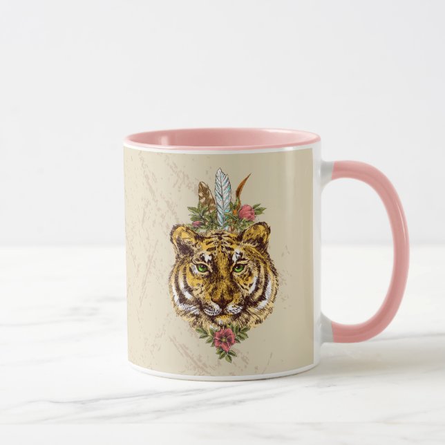 Mug Portrait de style de Boho de tigre (Droite)
