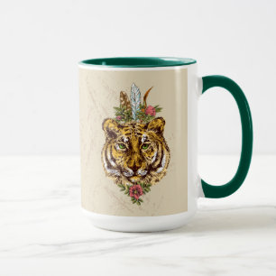 Mug Portrait de style de Boho de tigre