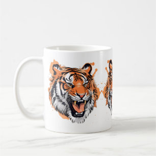 Mug Portrait de tigre grinçant.