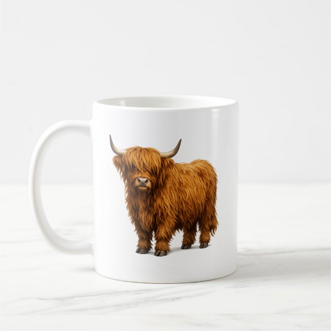 Mug Portrait de vache Highland hirsute (Gauche)
