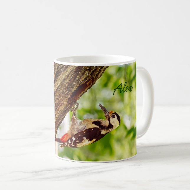 Mug Portrait d'oiseau Pic épeiche (Devant droit)