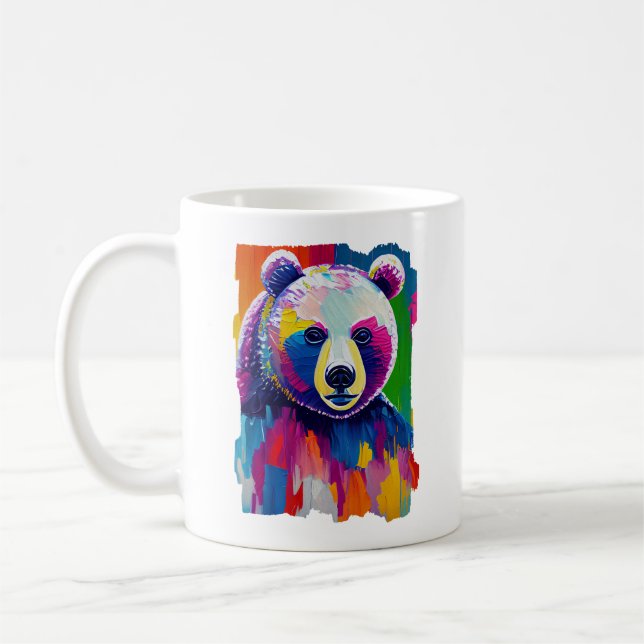 Mug Portrait d'ours coloré (Gauche)