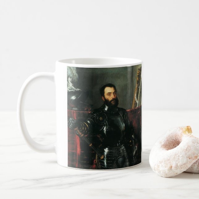 Mug Portrait du duc d'Urbin par Titien (Avec donut)