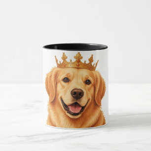 Mug Portrait du roi Golden Retriever – Couronne de chi