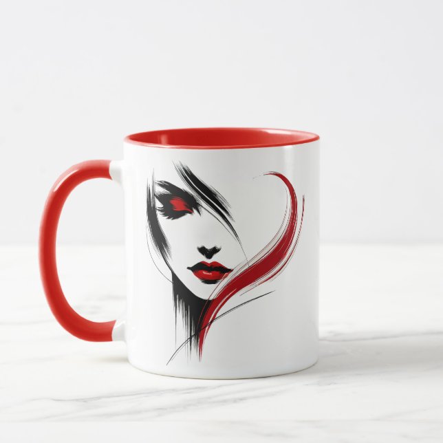 Mug Portrait du visage d'une femme en paix. (Gauche)