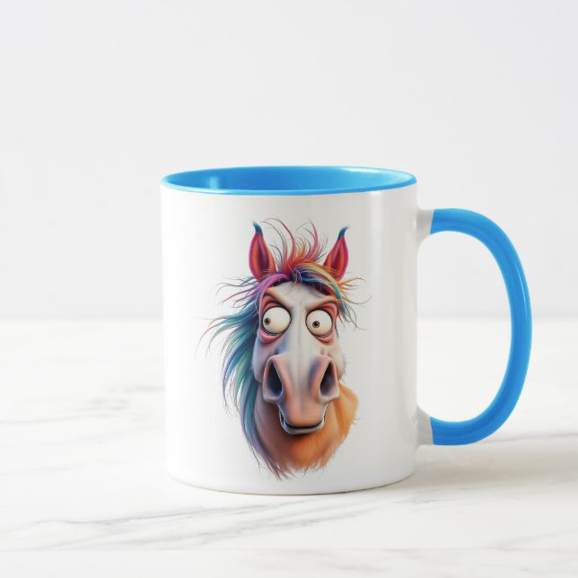 Mug Portrait d'un cheval fou. (Droite)