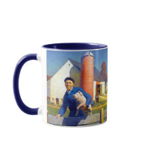 Portrait d'un fermier N C Wyeth Americana Art 15oz