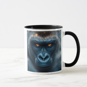 Mug Portrait d'un gorille au regard sévère lumineux