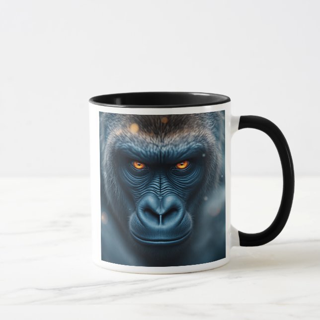Mug Portrait d'un gorille au regard sévère lumineux  (Droite)