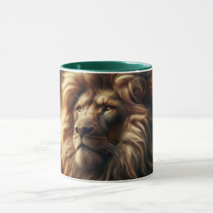 Mug Portrait d'un lion imposant.
