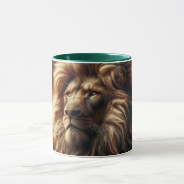 Mug Portrait d'un lion imposant. (Centre)