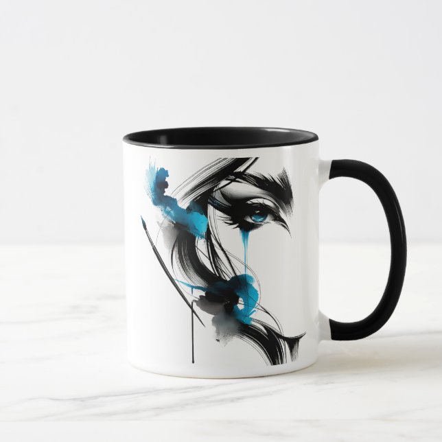 Mug Portrait d'une Femme Au Regard Envoûtant.  (Droite)