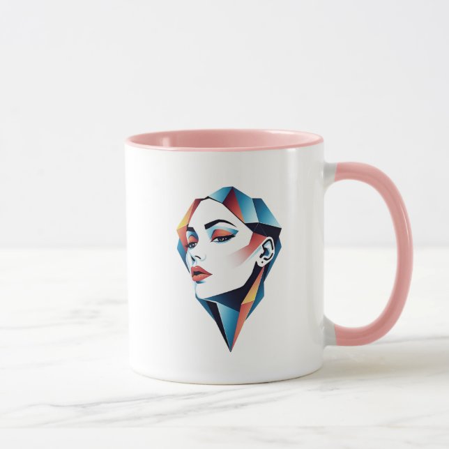 Mug Portrait d'une femme aux couleurs douces. (Droite)