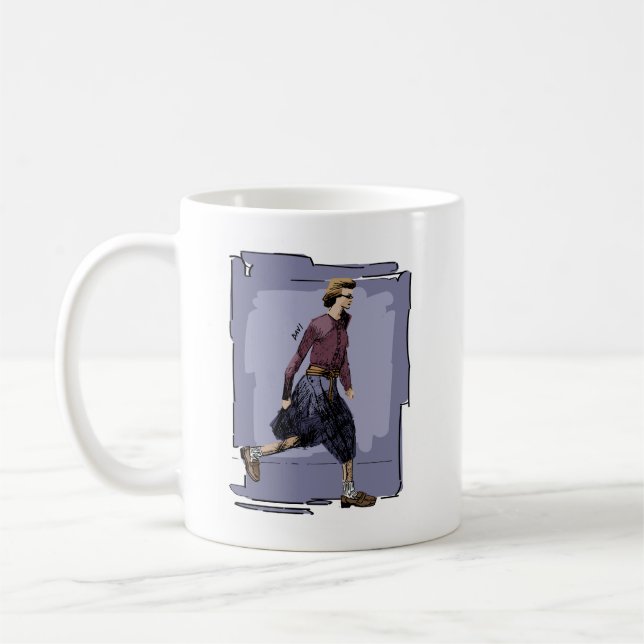 Mug Portrait d'une femme élégante marchant à mi-pas (Gauche)