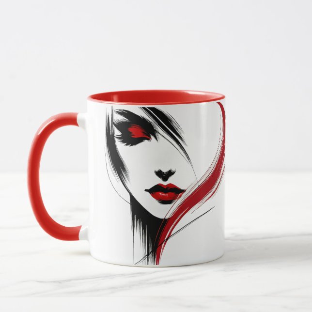 Mug Portrait d'une femme en paix. (Gauche)